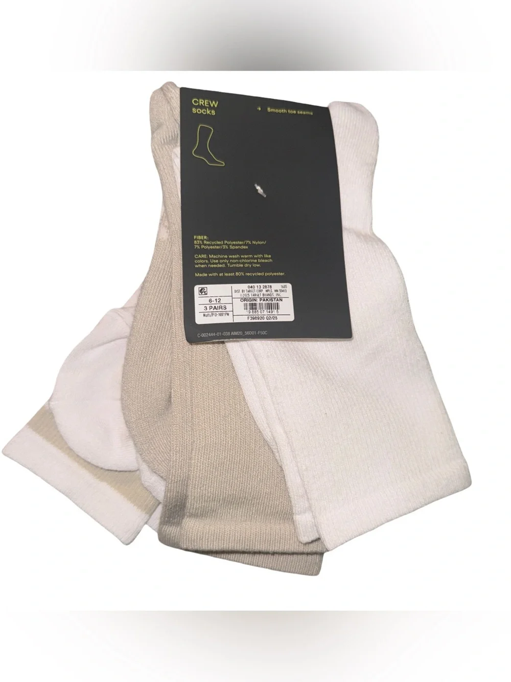 All In Motion Men's Striped Tonal Varsity 3pk Crew Socks Fitness -Tan
New w/ Tag - Picture 5 of 6